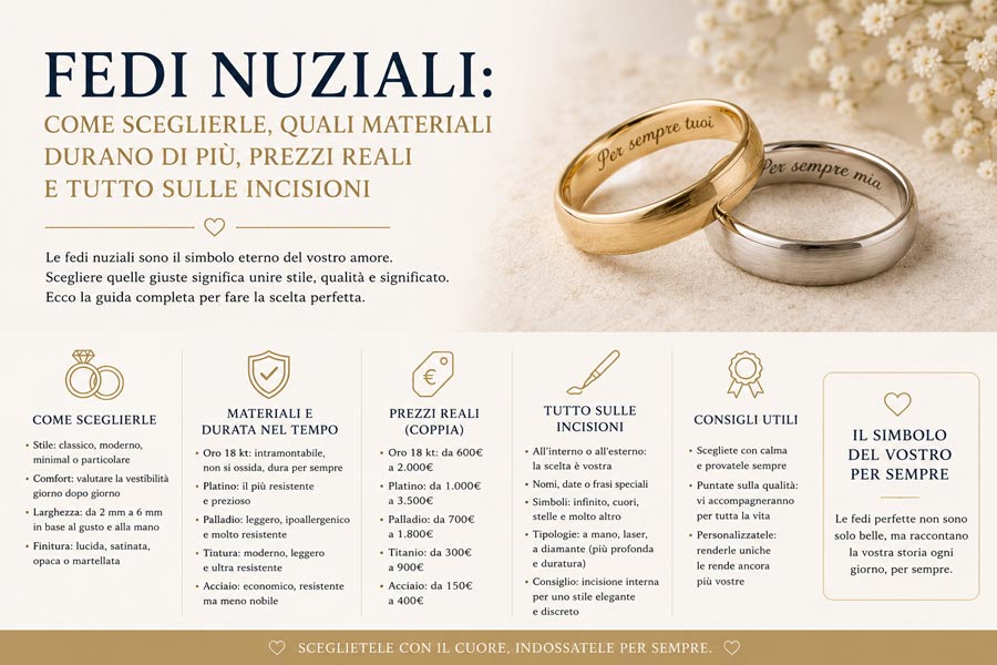 Fedi nuziali come sceglierle