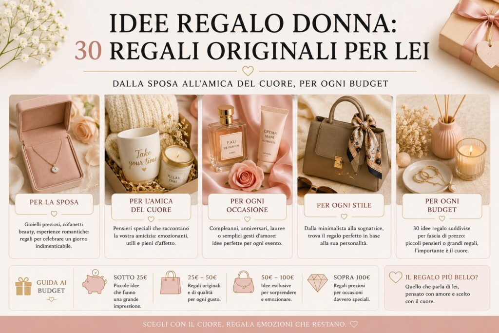 Idee regalo donna 30 regali originali per lei , dalla sposa all'amica del cuore